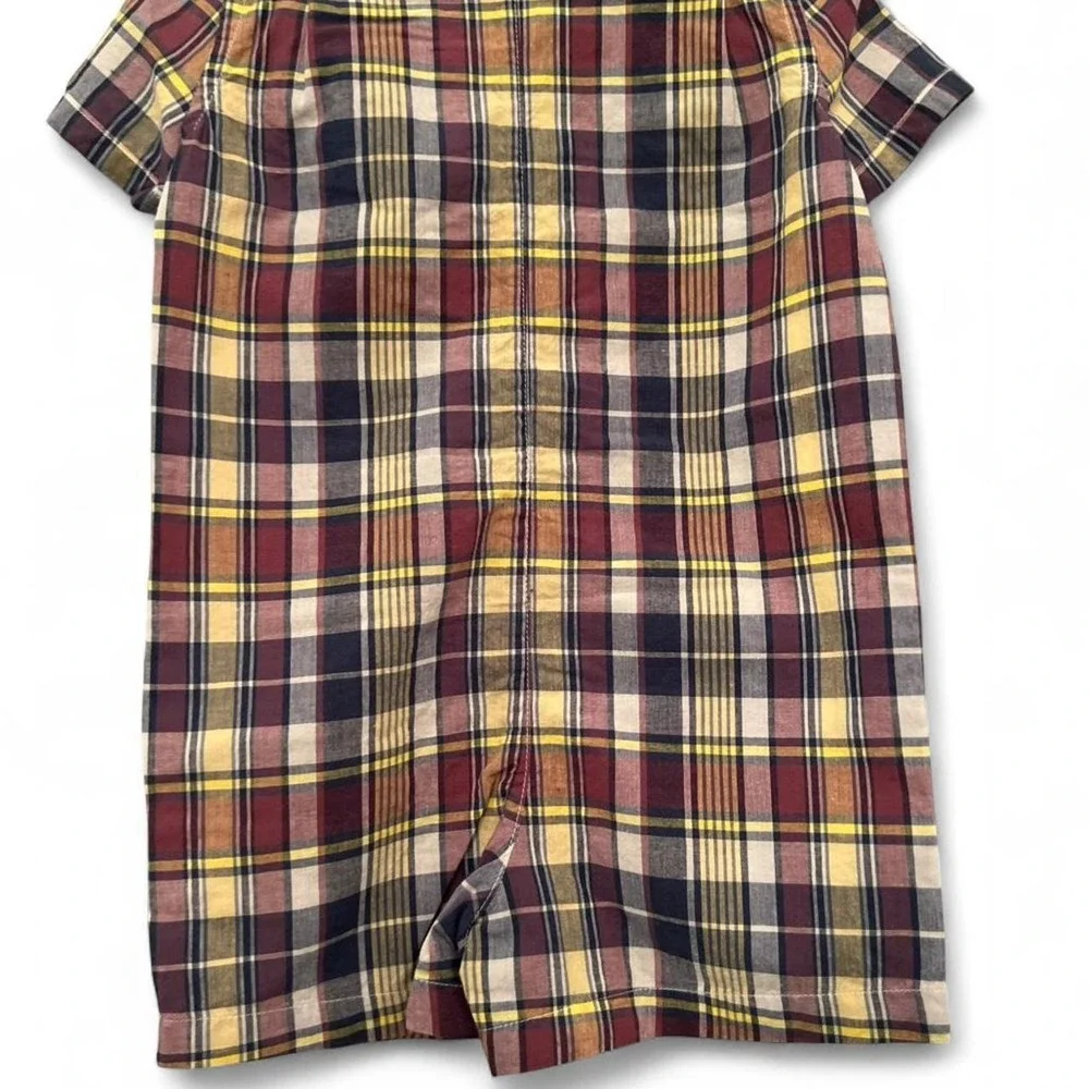 Ralph Lauren Plaid Infant Boys Romper with Snap Bottom Size 12 months NWT preppy